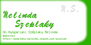 melinda szeplaky business card
