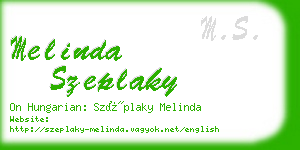 melinda szeplaky business card